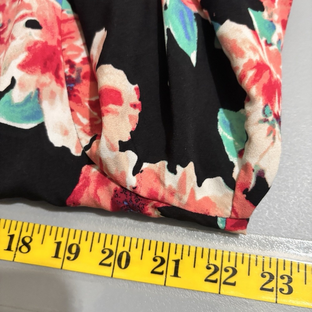 Ellen Tracy Floral Pink Rose Career Blouse Top Shirt Long Sleeve Tie Top Size L - Picture 3 of 14